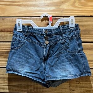 Indigo Rein Blue Washed High-Rise Jean Shorts